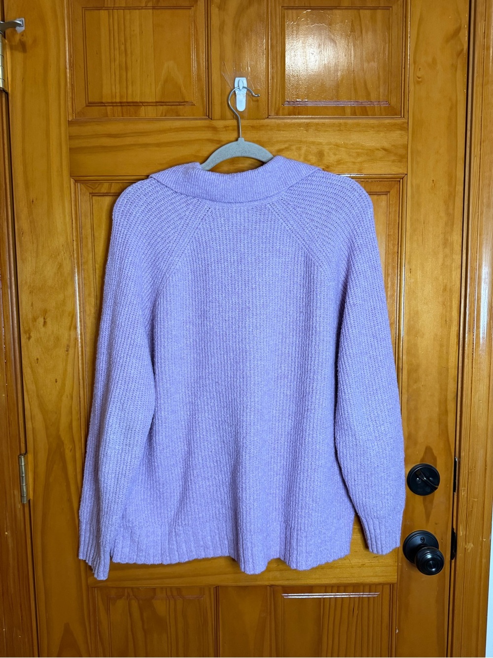 AE Whoa So Soft Oversized Collared Sweater Light Purple Lilac Size Small - Picture 4 of 5
